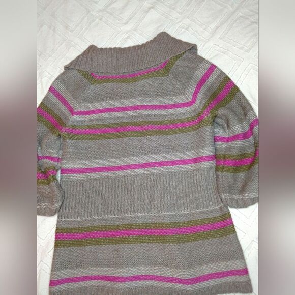 Old Navy 3/4 Sleeve Button Knit Cardigan w/ Collar, Small Taupe, fuchsia &olive - Picture 6 of 10